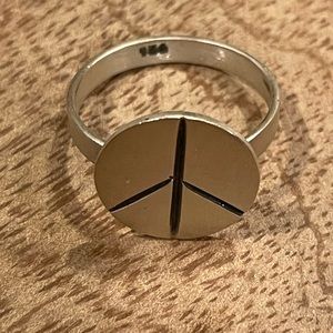 Sterling silver peace sign ring